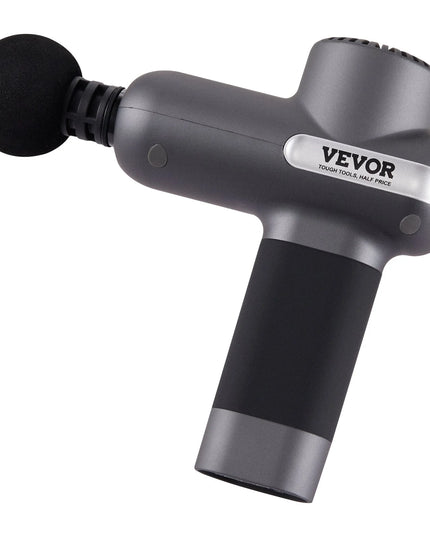 VEVOR Massage Gun Deep Tissue, Percussion Muscle Massager for Athletes - with 5 Speed Levels & 6 Massage Heads, 7.4V 2500Mah Batteries, Handheld Electric Massage Gun for Pain Relief, Muscle Relaxation