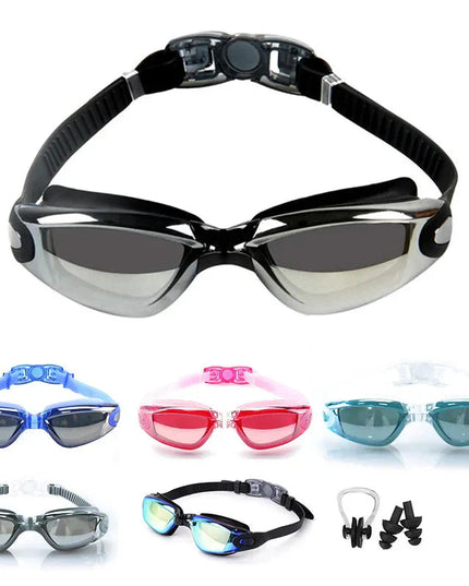 Swimming Goggles for Men & Women – Anti-Fog UV Protection, Waterproof, Adjustable Silicone Swim Goggles for Adults & Kids